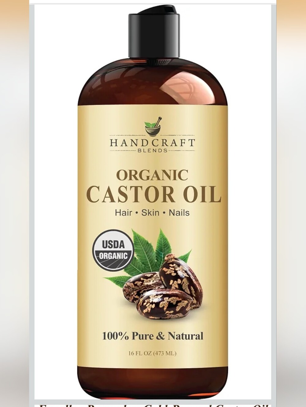 Handcraft Blends Organic Castor Oil - 16 Fl Oz100% Pure & Natural Carrier Oil,
